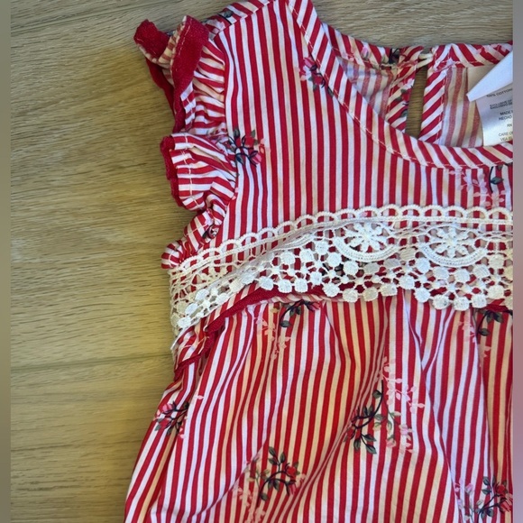 Nannette Kids Red Striped Shirt | size 5 - Picture 6 of 7